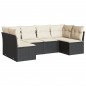 vidaXL Set de sofás de jardín 6 piezas y cojines ratán sintético negro vidaXL Set de sofás de jardín 6 piezas y cojines ratán sintético negro