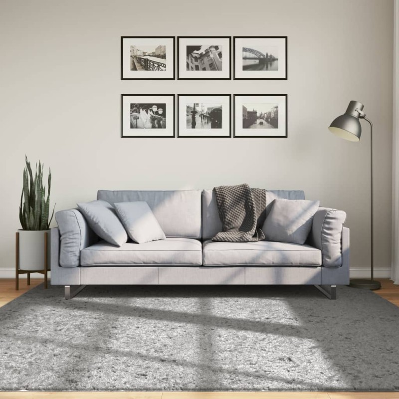 vidaXL Alfombra peluda de pelo largo moderna PAMPLONA gris 200x200 cm vidaXL Alfombra peluda de pelo largo moderna PAMPLONA gris 200x200 cm