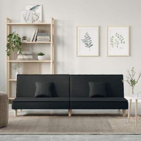 vidaXL Sofá cama de tela negro