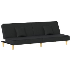 vidaXL Sofá cama de tela negro