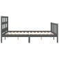 vidaXL Estructura de cama matrimonio con cabecero madera maciza gris vidaXL Estructura de cama matrimonio con cabecero madera maciza gris