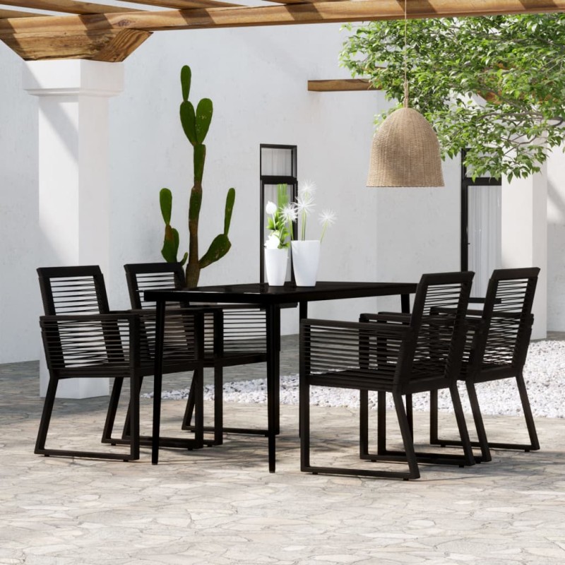 vidaXL Juego de comedor de jardín 5 piezas negro vidaXL Juego de comedor de jardín 5 piezas negro