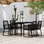vidaXL Juego de comedor de jardín 5 piezas negro vidaXL Juego de comedor de jardín 5 piezas negro