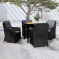 vidaXL Juego de comedor para jardín 5 piezas negro vidaXL Juego de comedor para jardín 5 piezas negro