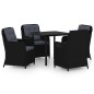 vidaXL Juego de comedor para jardín 5 piezas negro vidaXL Juego de comedor para jardín 5 piezas negro