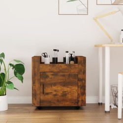 vidaXL Carrito de escritorio contrachapada roble ahumado 60x45x60 cm