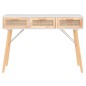 vidaXL Mesa consola madera pino maciza ratán natural 105x30x75 cm vidaXL Mesa consola madera pino maciza ratán natural 105x30x75 cm