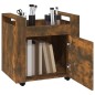 vidaXL Carrito de escritorio contrachapada roble ahumado 60x45x60 cm