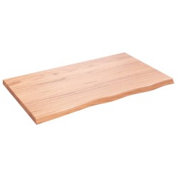 vidaXL Encimera baño madera maciza tratada marrón claro 100x60x(2-4)cm
