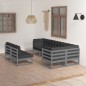 vidaXL Juego de muebles de jardín 7 pzas y cojines madera maciza pino vidaXL Juego de muebles de jardín 7 pzas y cojines madera maciza pino