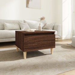 vidaXL Mesa auxiliar madera contrachapada roble marrón 50x46x35 cm