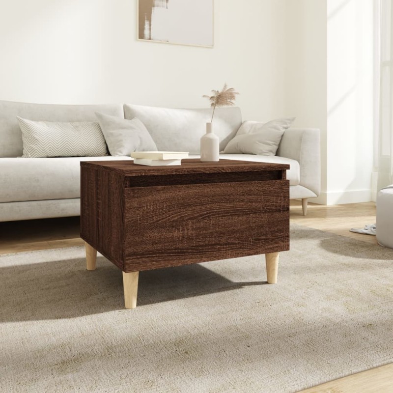 vidaXL Mesa auxiliar madera contrachapada roble marrón 50x46x35 cm vidaXL Mesa auxiliar madera contrachapada roble marrón 50x46x35 cm