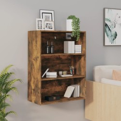 vidaXL Armario colgante de pared roble ahumado 69,5x32,5x90 cm