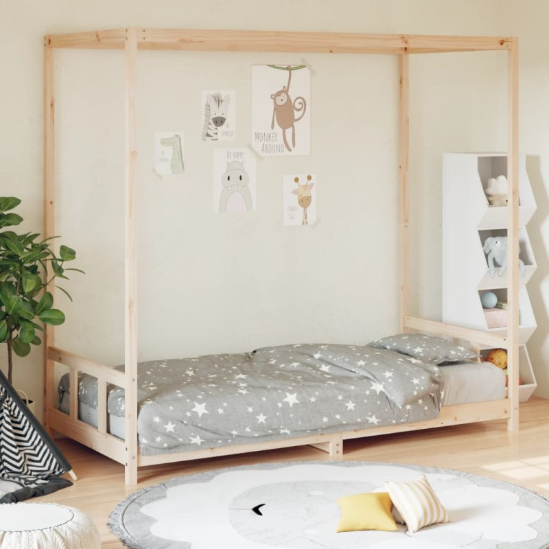 vidaXL Estructura de cama para niños madera maciza de pino 90x200 cm vidaXL Estructura de cama para niños madera maciza de pino 90x200 cm