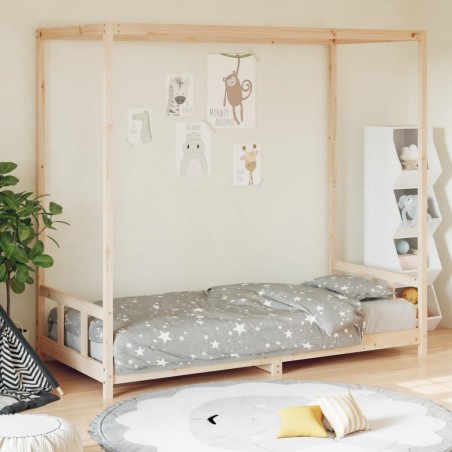 vidaXL Estructura de cama para niños madera maciza de pino 90x200 cm