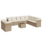 vidaXL Set de sofás de jardín 11pzas con cojines ratán sintético beige vidaXL Set de sofás de jardín 11pzas con cojines ratán sintético beige