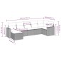 vidaXL Set de comedor de jardín 7 pzas y cojines ratán sintético negro
