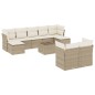 vidaXL Juego de sofás jardín con cojines beige 10 pzas ratán sintético vidaXL Juego de sofás jardín con cojines beige 10 pzas ratán sintético