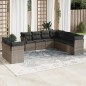 vidaXL Set de muebles de jardín 9 pzas y cojines ratán sintético gris vidaXL Set de muebles de jardín 9 pzas y cojines ratán sintético gris