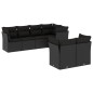 vidaXL Set de comedor de jardín 7 pzas y cojines ratán sintético negro vidaXL Set de comedor de jardín 7 pzas y cojines ratán sintético negro