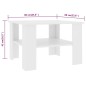 vidaXL Mesa de centro madera contrachapada blanco 60x60x42 cm