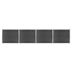 vidaXL Set de panel de valla WPC gris 699x146 cm  