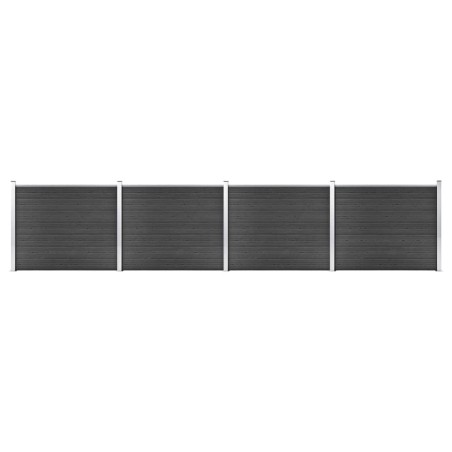 vidaXL Set de panel de valla WPC gris 699x146 cm  