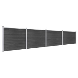 vidaXL Set de panel de valla WPC gris 699x146 cm  