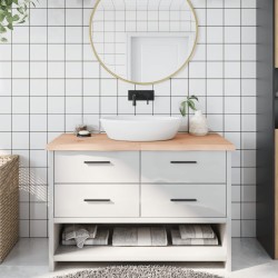 vidaXL Encimera de baño madera maciza sin tratar 120x60x(2-4) cm
