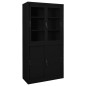 vidaXL Armario de oficina con puerta corredera acero negro 90x40x180cm