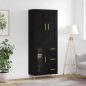 vidaXL Aparador alto madera contrachapada negro 69,5x34x180 cm vidaXL Aparador alto madera contrachapada negro 69,5x34x180 cm