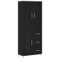 vidaXL Aparador alto madera contrachapada negro 69,5x34x180 cm vidaXL Aparador alto madera contrachapada negro 69,5x34x180 cm