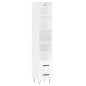 vidaXL Aparador alto madera contrachapada blanco brillo 34,5x34x180 cm