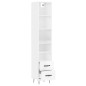 vidaXL Aparador alto madera contrachapada blanco brillo 34,5x34x180 cm