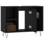 vidaXL Mueble de baño madera de ingeniería negro 80x33x60 cm vidaXL Mueble de baño madera de ingeniería negro 80x33x60 cm