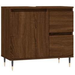 vidaXL Armario de baño madera contrachapada marrón roble 65x33x60 cm
