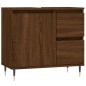 vidaXL Armario de baño madera contrachapada marrón roble 65x33x60 cm