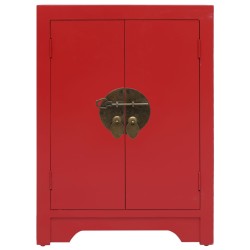 vidaXL Mesita de noche madera de Paulownia rojo 38x28x52 cm