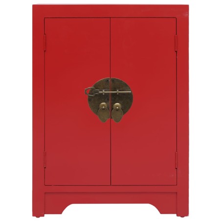 vidaXL Mesita de noche madera de Paulownia rojo 38x28x52 cm