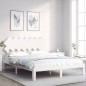vidaXL Estructura de cama con cabecero madera maciza blanco 140x200 cm vidaXL Estructura de cama con cabecero madera maciza blanco 140x200 cm
