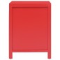 vidaXL Mesita de noche madera de Paulownia rojo 38x28x52 cm