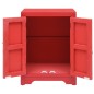 vidaXL Mesita de noche madera de Paulownia rojo 38x28x52 cm