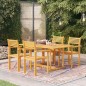 vidaXL Conjunto de comedor de jardín 5 piezas madera maciza de teca vidaXL Conjunto de comedor de jardín 5 piezas madera maciza de teca