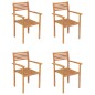 vidaXL Conjunto de comedor de jardín 5 piezas madera maciza de teca vidaXL Conjunto de comedor de jardín 5 piezas madera maciza de teca