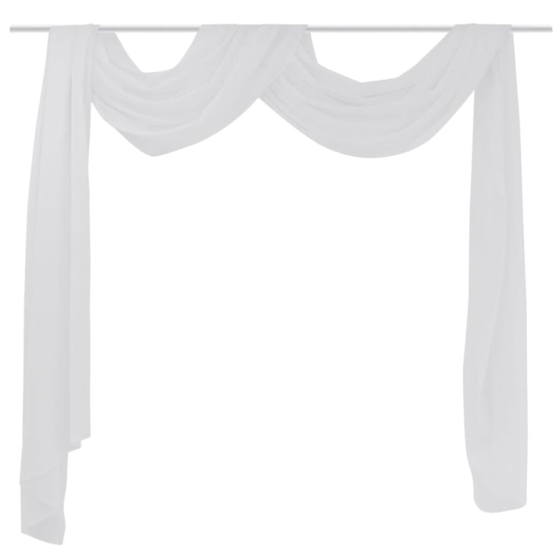 Cortina de gasa transparente, 140 x 600 cm, Blanco Cortina de gasa transparente, 140 x 600 cm, Blanco