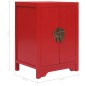 vidaXL Mesita de noche madera de Paulownia rojo 38x28x52 cm