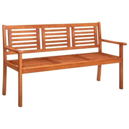vidaXL Banco de jardín 3 plazas 150 cm madera de eucalipto maciza