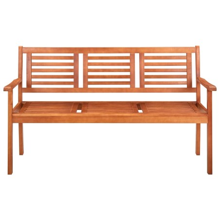 vidaXL Banco de jardín 3 plazas 150 cm madera de eucalipto maciza