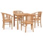 vidaXL Conjunto de comedor para jardín 5 piezas madera maciza de teca vidaXL Conjunto de comedor para jardín 5 piezas madera maciza de teca