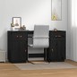 vidaXL Escritorio con armarios madera maciza pino negro 135x50x75 cm vidaXL Escritorio con armarios madera maciza pino negro 135x50x75 cm